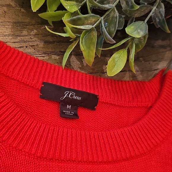 J. Crew Vibrant Red Knit Sweater Size M - Picture 4 of 9